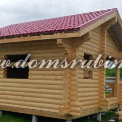 Баня 6х6 из оцилиндрованного бревна